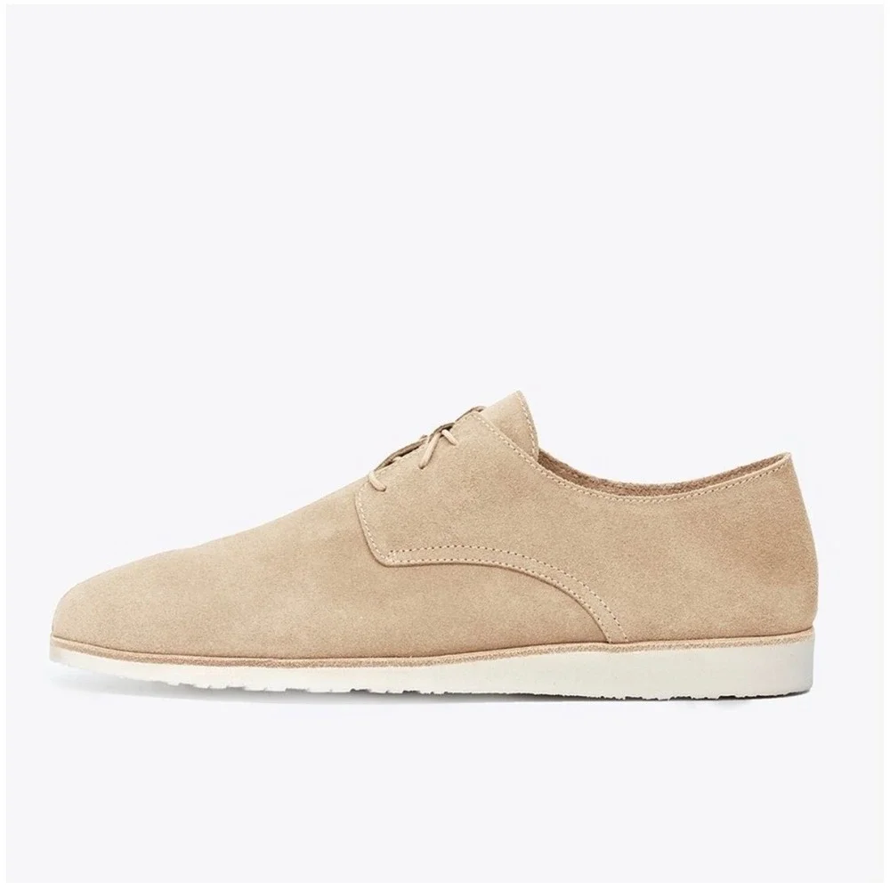 Nisolo Lightweight Flex Derby Stone Suede Oxford Shoes Men's Size 12
